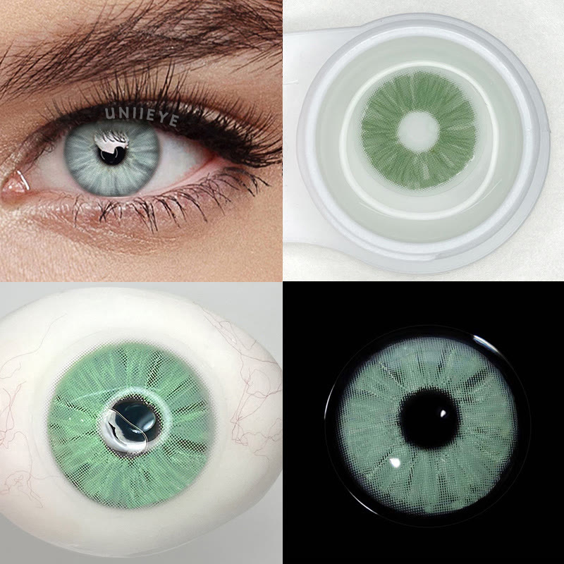 Uniieye Meta Green Prescription Men Colored Contact Lenses