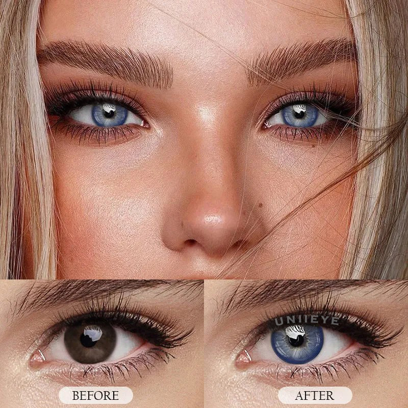 Uniieye Dolly Blue Prescription Colored Contact Lenses