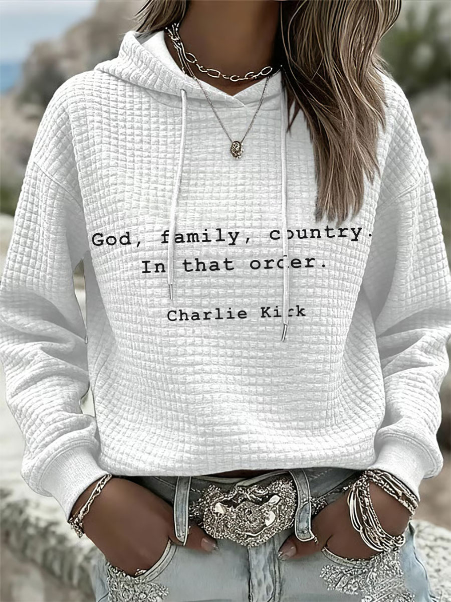Women's Patriotic Waffle Hoodie-America250
