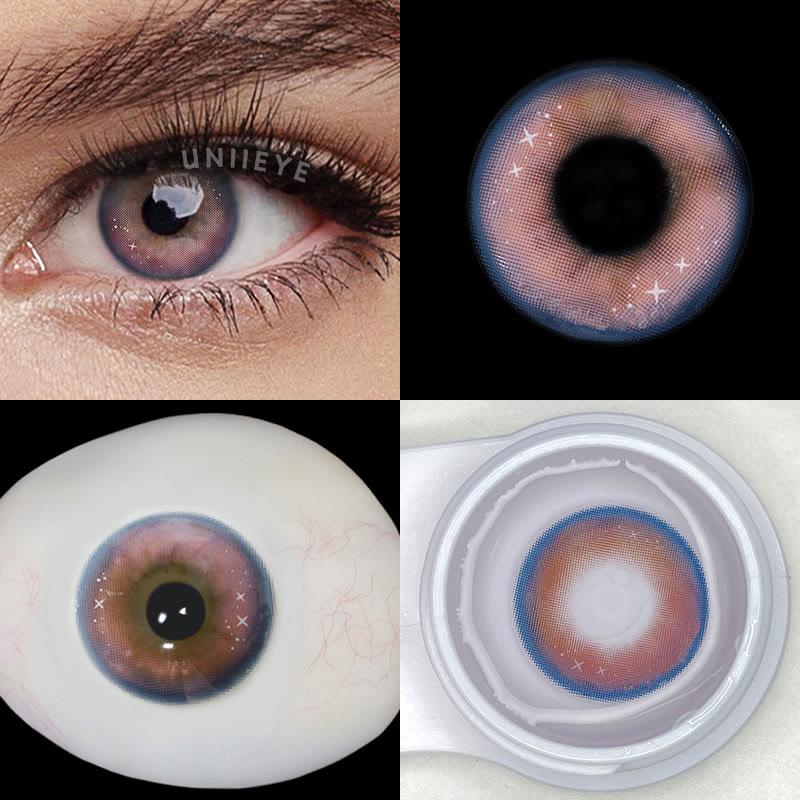 Uniieye Genshin Moon Pink Blue Prescription Men Colored Contact Lenses