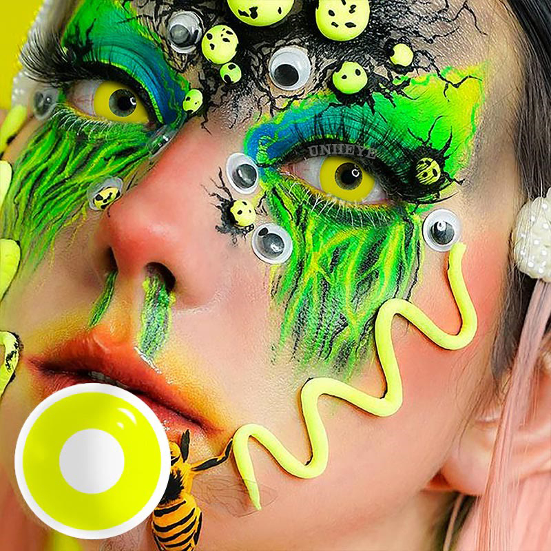 Uniieye Yellow Block Prescription Cosplay Colored Contact Lenses-UNIIEYE