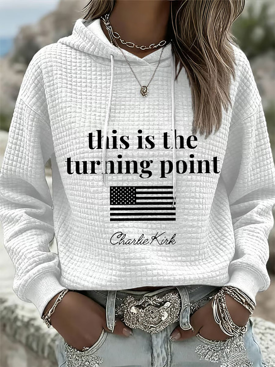 Women's Patriotic Waffle Hoodie-America250
