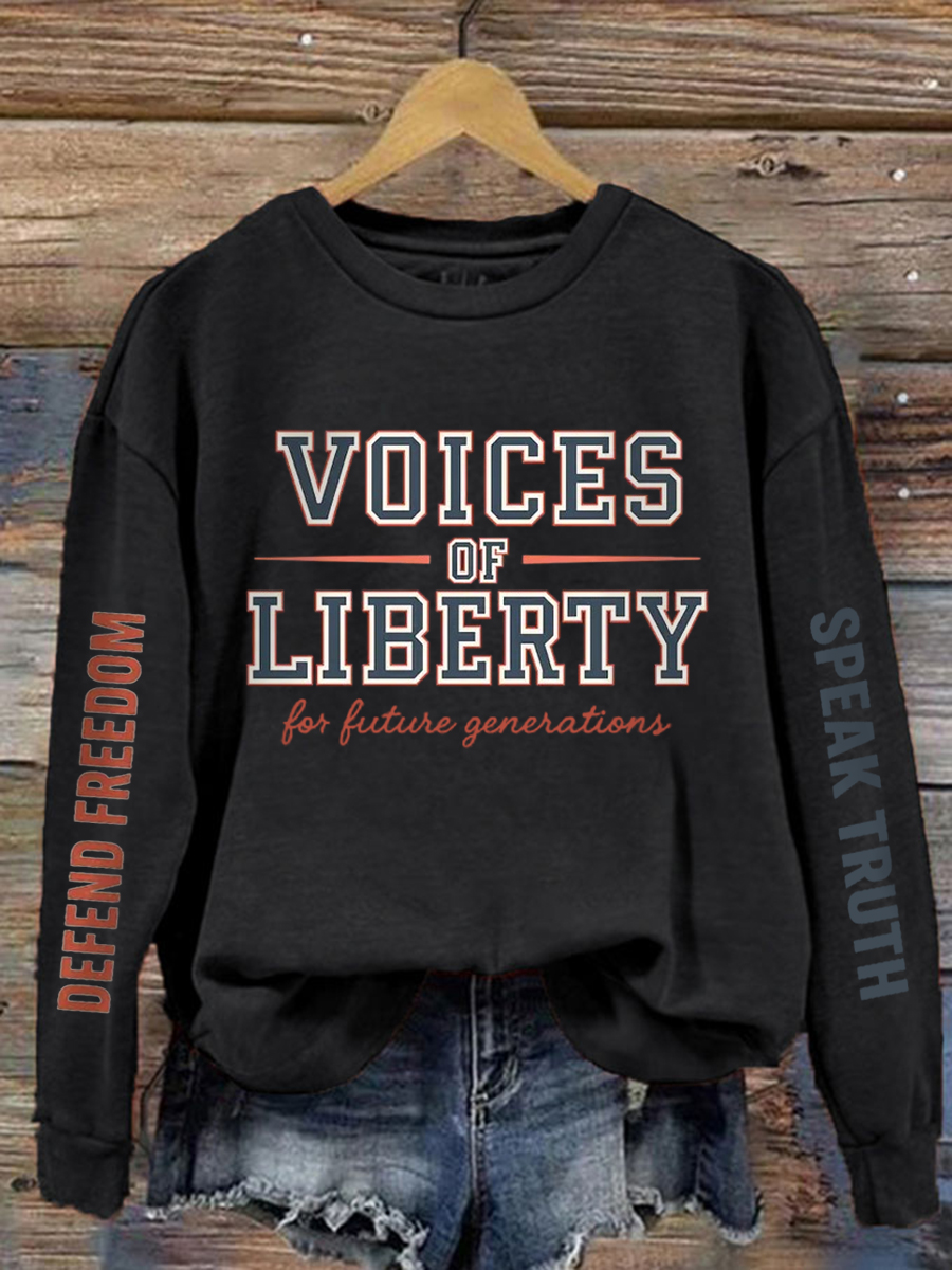 Women's Voice of Liberty For Future Generation Print Sweatshirt-America250