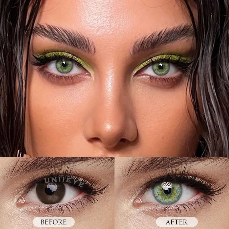 Uniieye Rebirth Cosmic Green Prescription Colored Contact Lenses