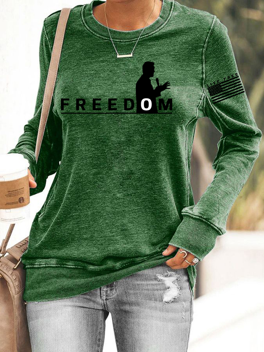 Women's Freedom Live Free Print Sweatshirt-America250