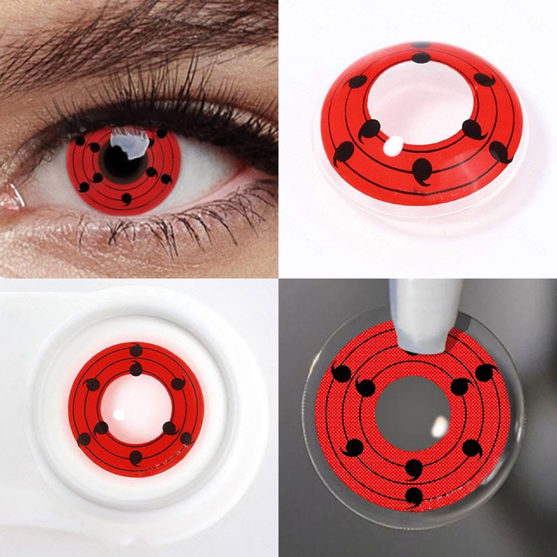 Uniieye Rinne Sharingan Red Prescription Cosplay Colored Contact Lenses