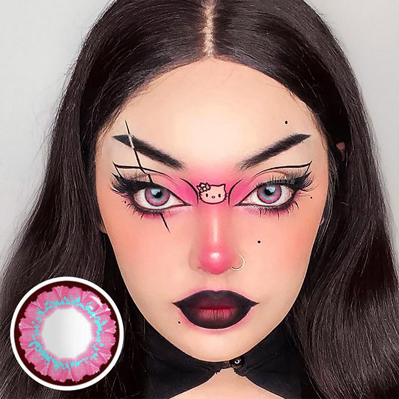 Uniieye Sunflower Pinky Purple Prescription Cosplay Colored Contact Lenses-UNIIEYE