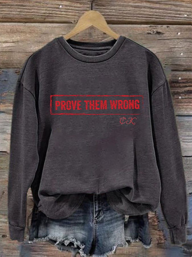 Women'S Casual Letter Print Long-Sleeved Sweatshirt-America250