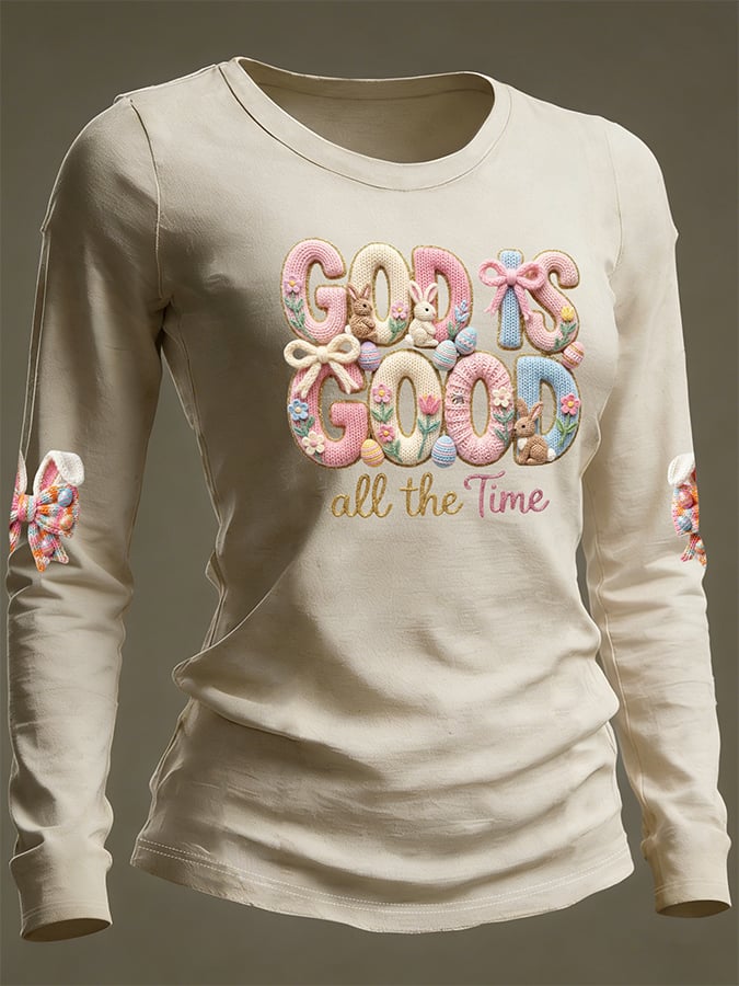 Women's God Is Good All The Time Print Casual Top-America250