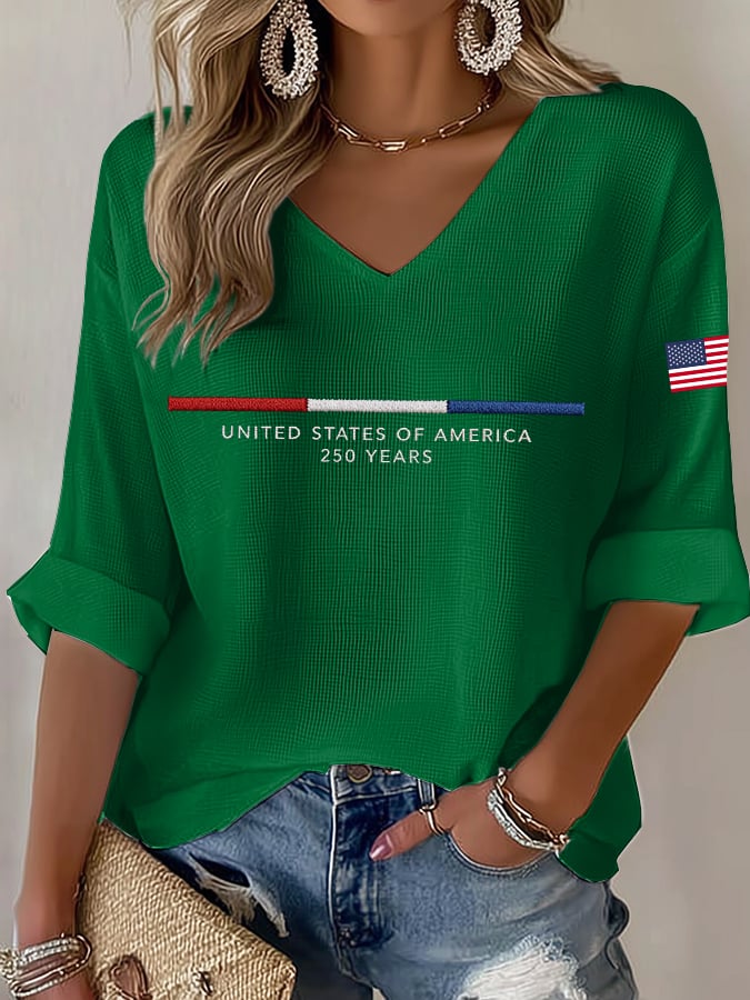 USA 250th Anniversary Waffle Knit Tee - Limited Edition-America250
