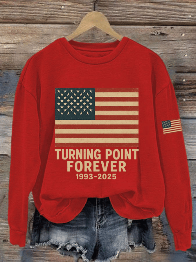 Women's Hot Events Printed Crew Neck Sweatshirt-America250