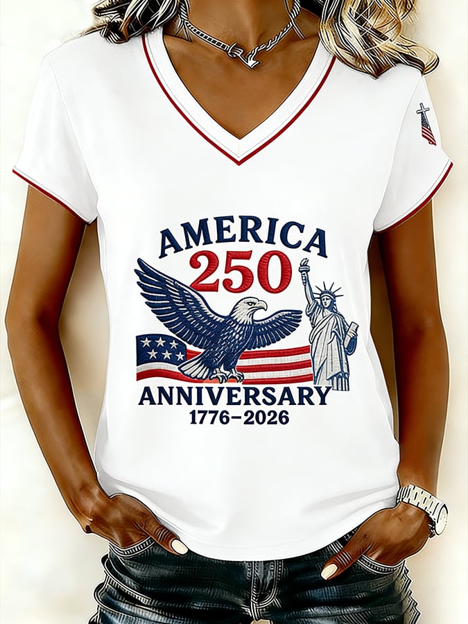 Women's Vintage America 250th Anniversary Faith Print T-Shirt-America250