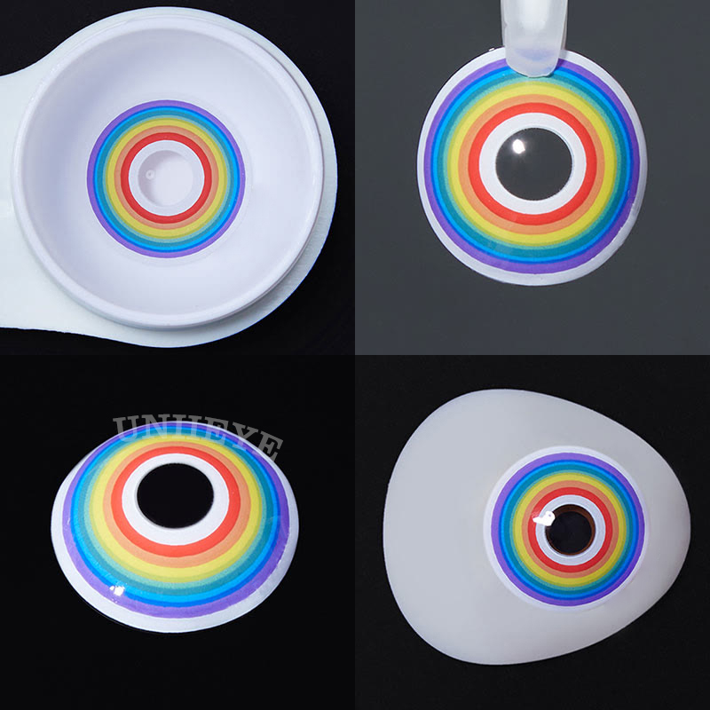 Uniieye Circle Rainbow Prescription Cosplay Colored Contact Lenses-UNIIEYE