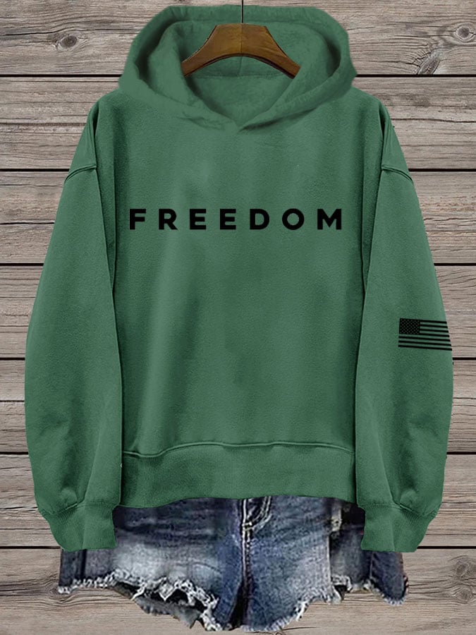 Women's Freedom Print Hooded Sweatshirt-America250
