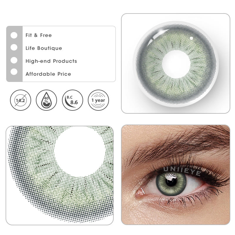 Uniieye Neo Sunflower Green Prescription Colored Contact Lenses