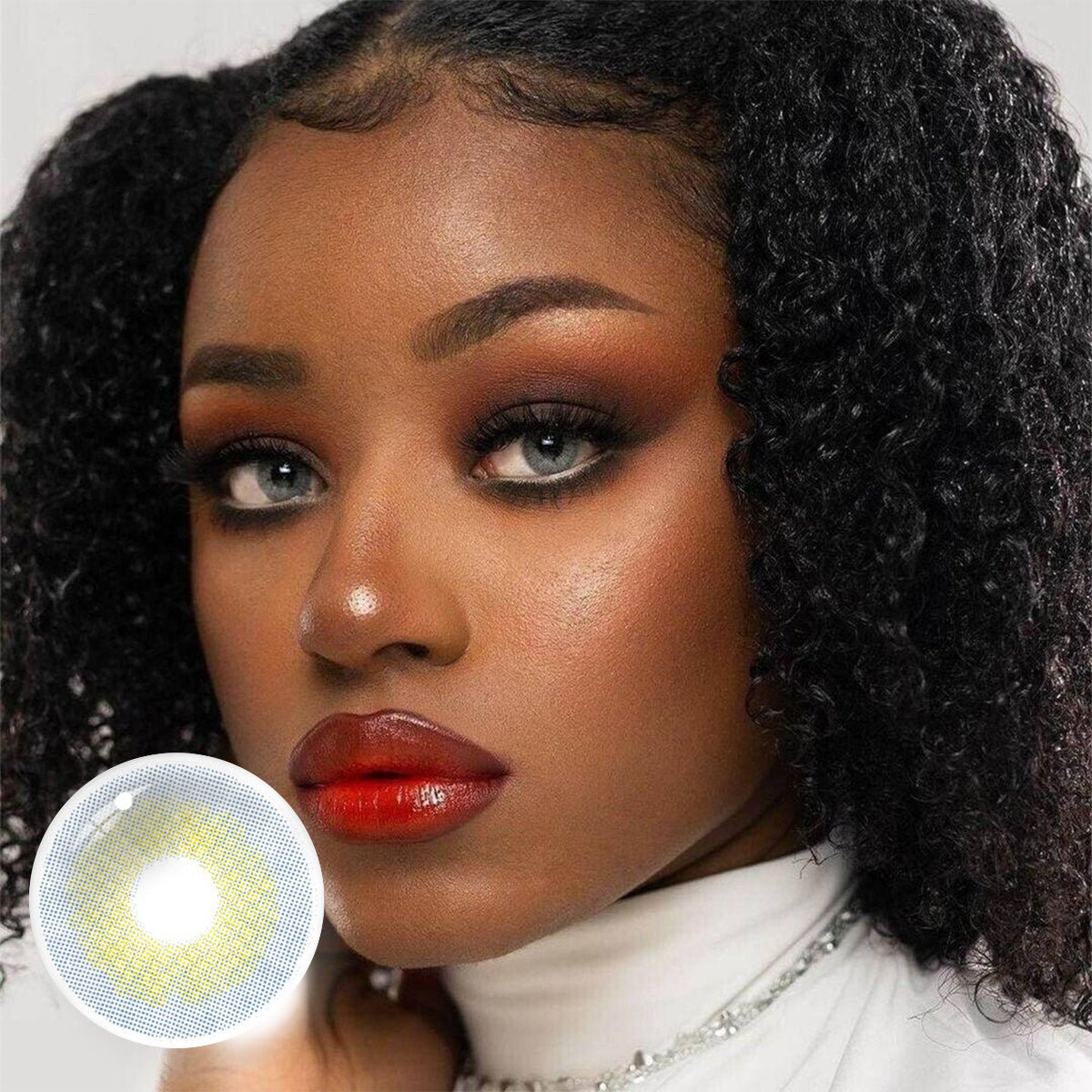 UNIIEYE Polar Lights Blue Grey Prescription Yearly Colored Contacts - Uniieye