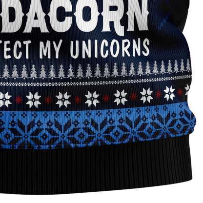 Dadacorn Protector Of My Unicorns – Ugly Christmas Sweatshirt