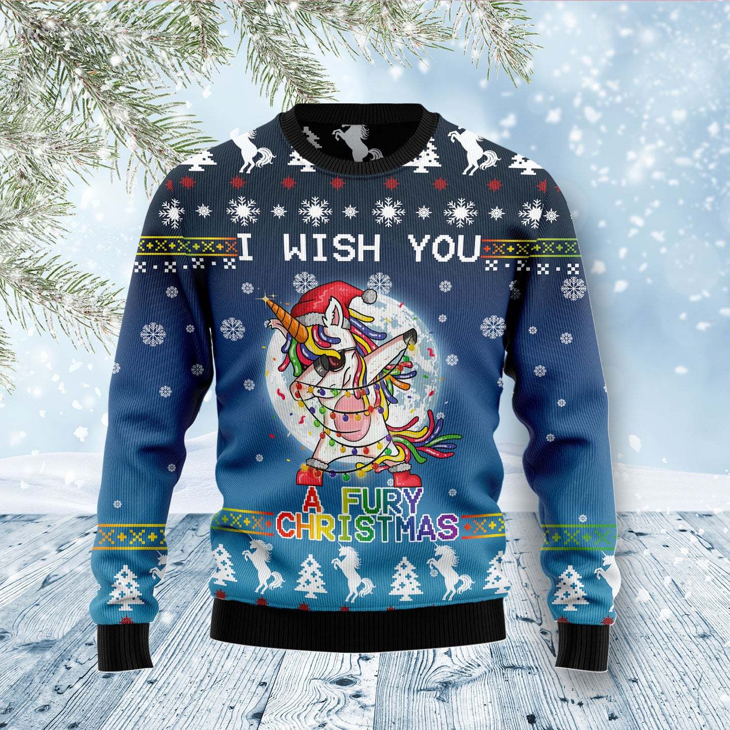 Unicorn Fury – Ugly Christmas Sweatshirt