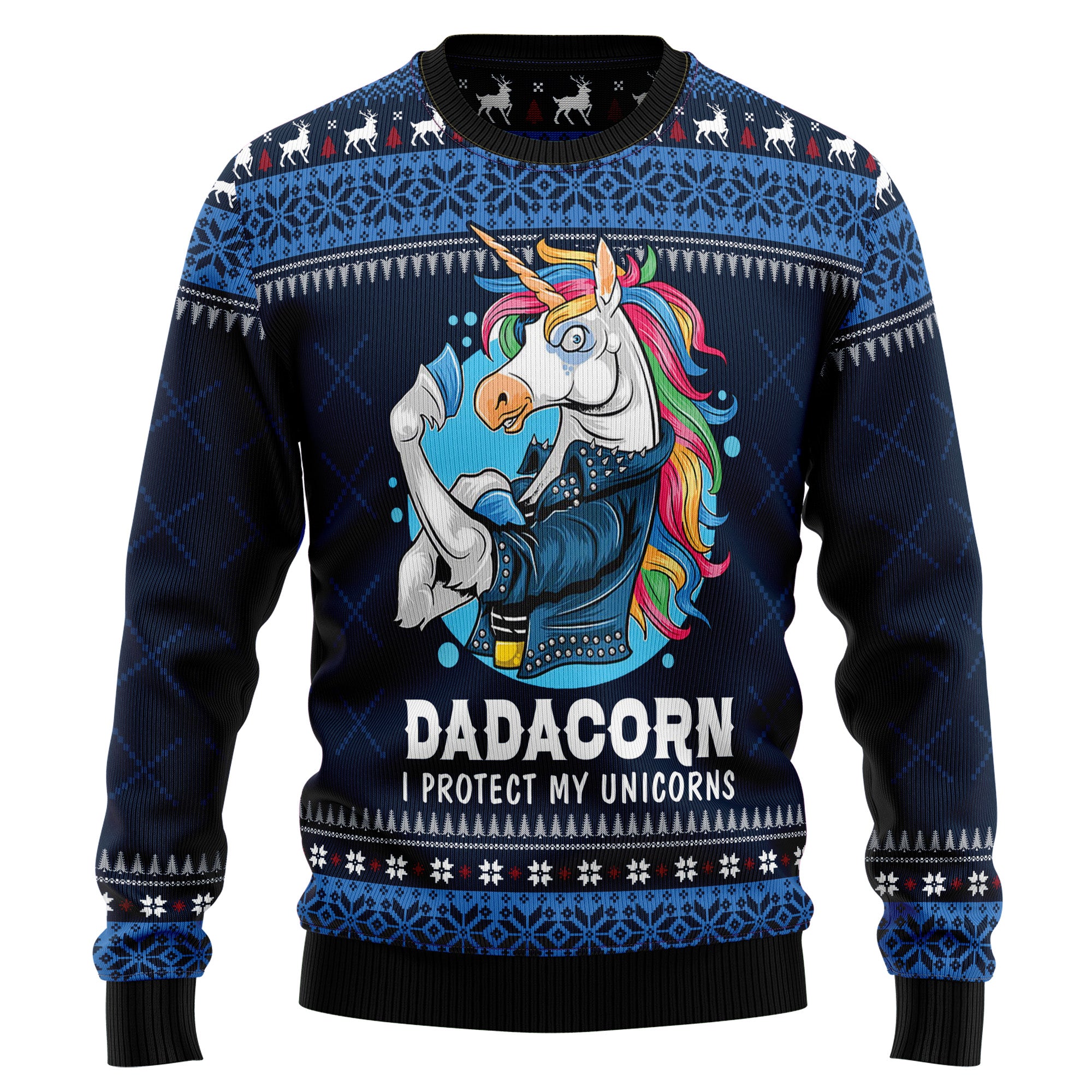 Dadacorn Protector Of My Unicorns – Ugly Christmas Sweatshirt