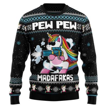 Unicorn Pew Pew – Ugly Christmas Sweatshirt