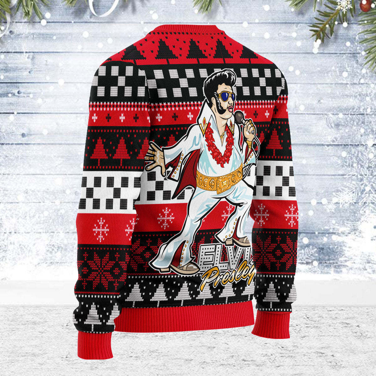 Gearhomie Elvis Fatley Meme Christmas Ugly Sweatshirt