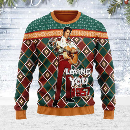 Elvis Presley 'Loving You' 1957 Christmas Ugly Sweatshirt