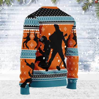 Gearhomie Who is Listening to Elvis Presley Christmas Ugly Sweater