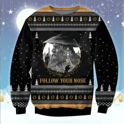 Fantasy Funny Movie Follow Your Nose Christmas Ugly Sweatshirt