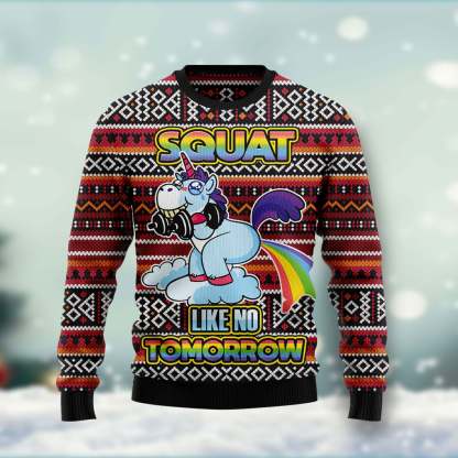 Unicorn Squat Like No Tomorrow – Ugly Christmas Sweatshirt