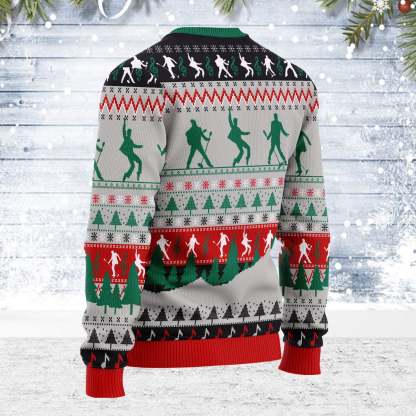 Elviss Presleyy With Santa Christmas Ugly Sweatshirt