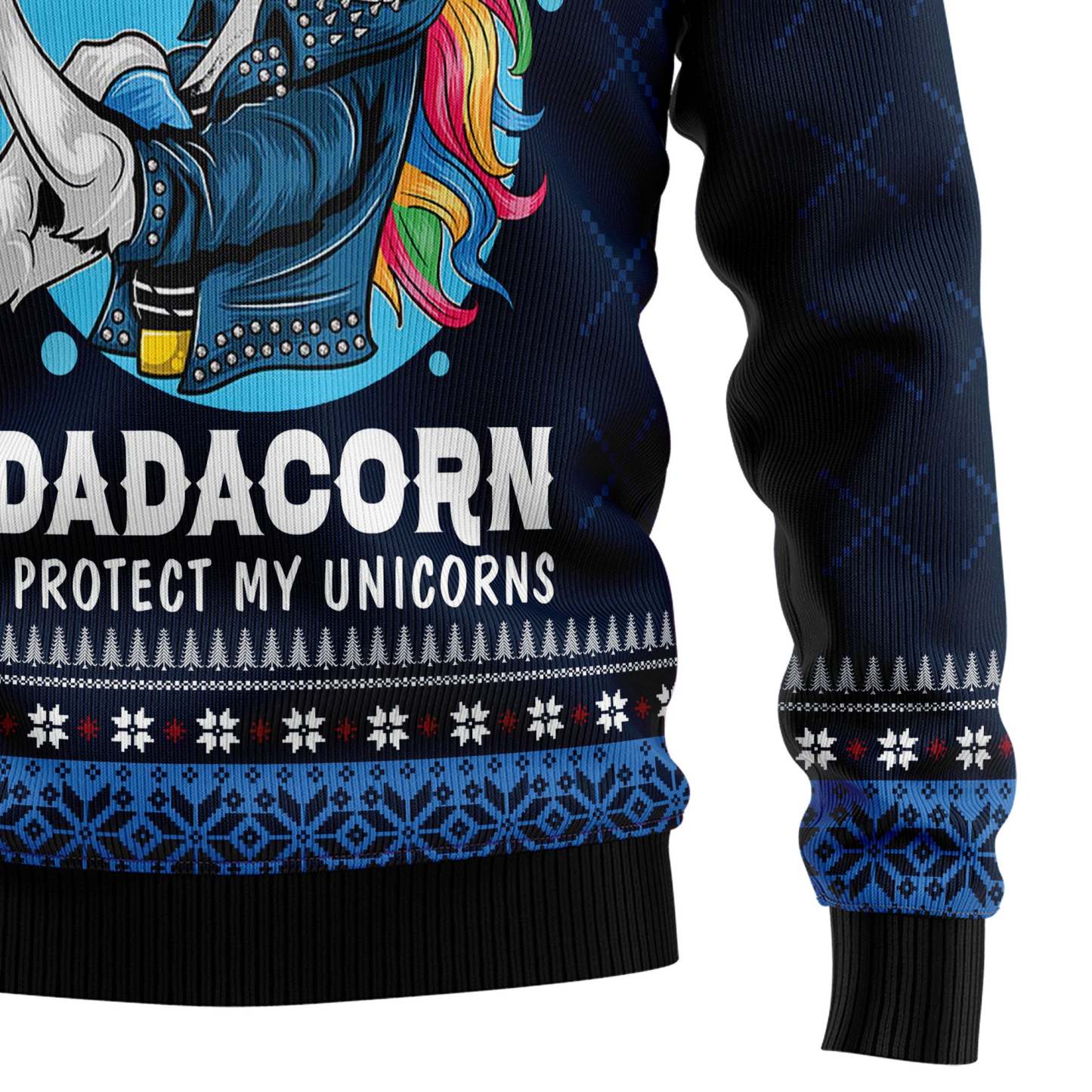 Dadacorn Protector Of My Unicorns – Ugly Christmas Sweatshirt