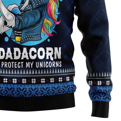 Dadacorn Protector Of My Unicorns – Ugly Christmas Sweatshirt