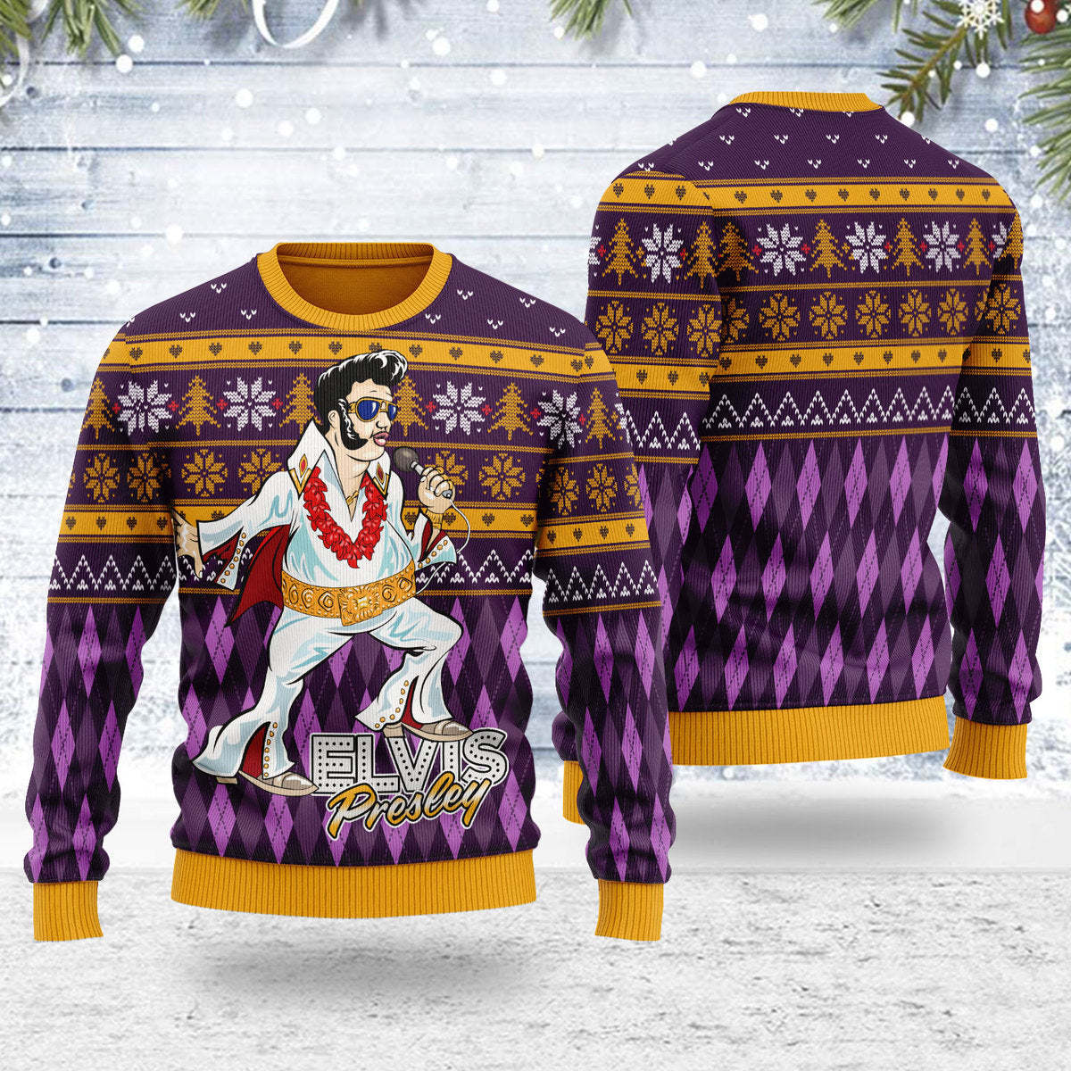 Gearhomie Elvis Fatley Meme Christmas Ugly Sweater