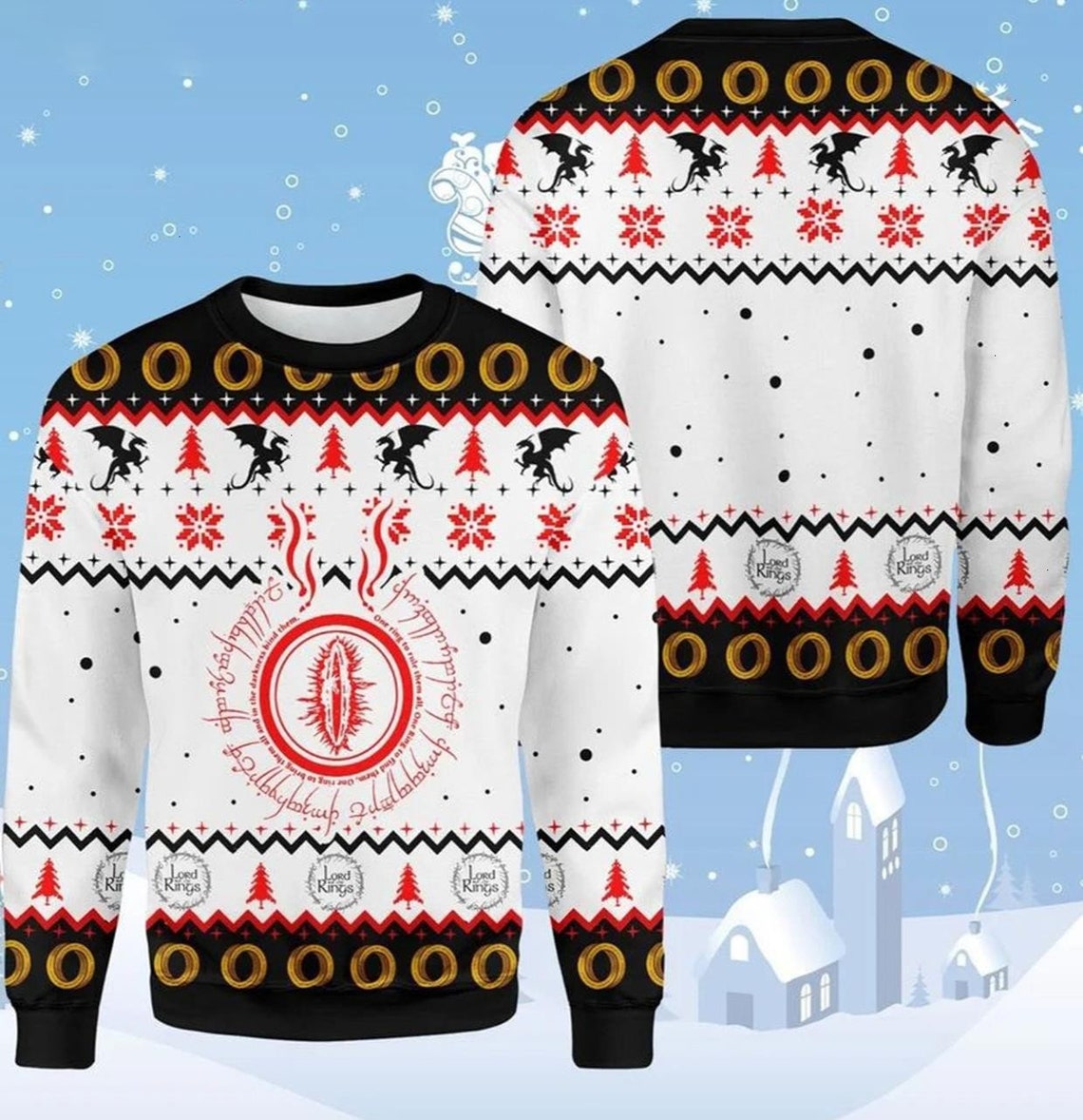 Fantasy Rings Movie Unisex  Christmas Ugly Sweatshirt