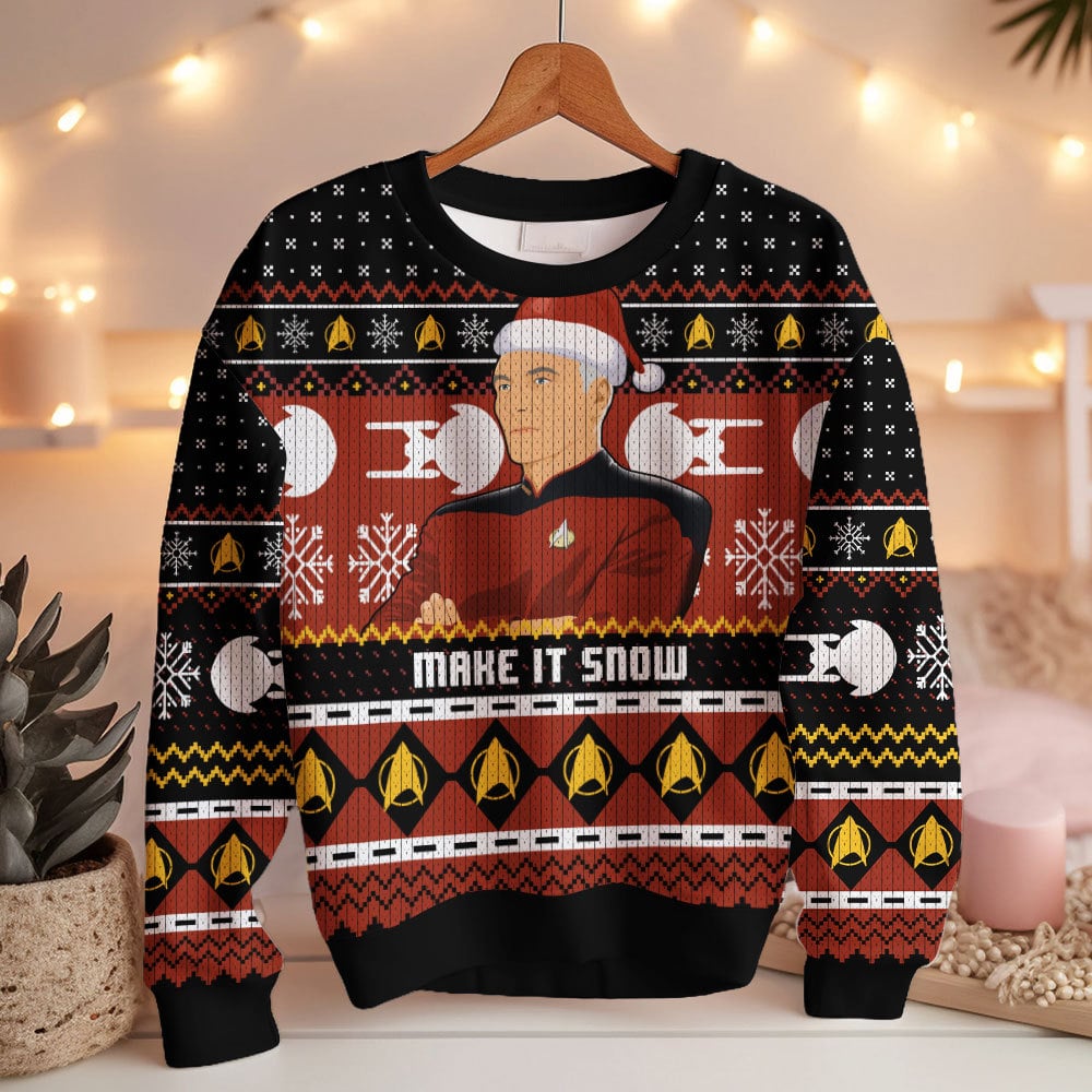Captain Picard  Give me some Snow  Christmas Ugly Sweater