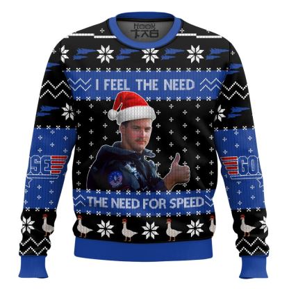 Goose Top Gun,  I feel the need the need for speed  Christmas Ugly Sweater