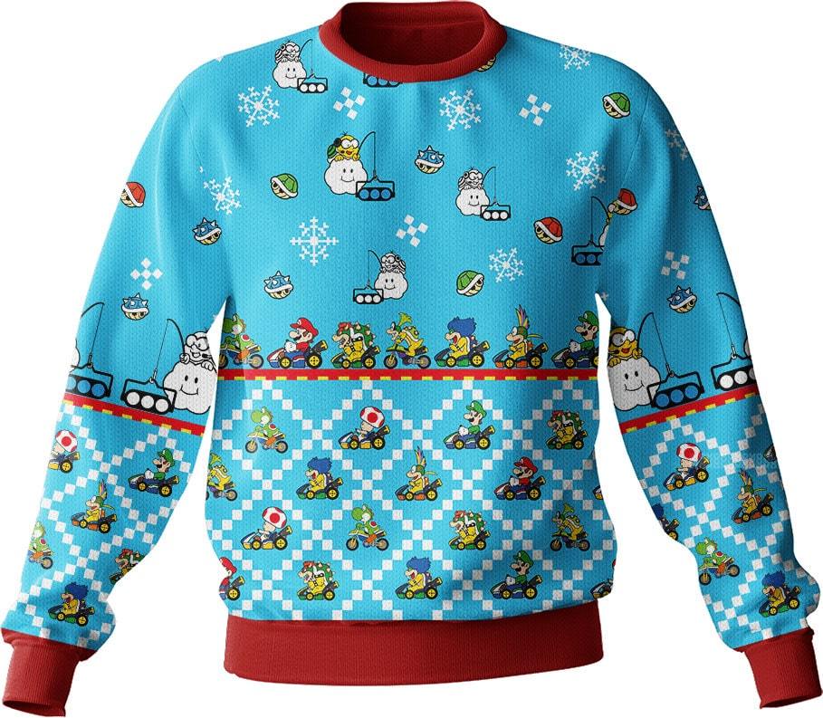 Mario Kart Let s Race Christmas Ugly Sweater