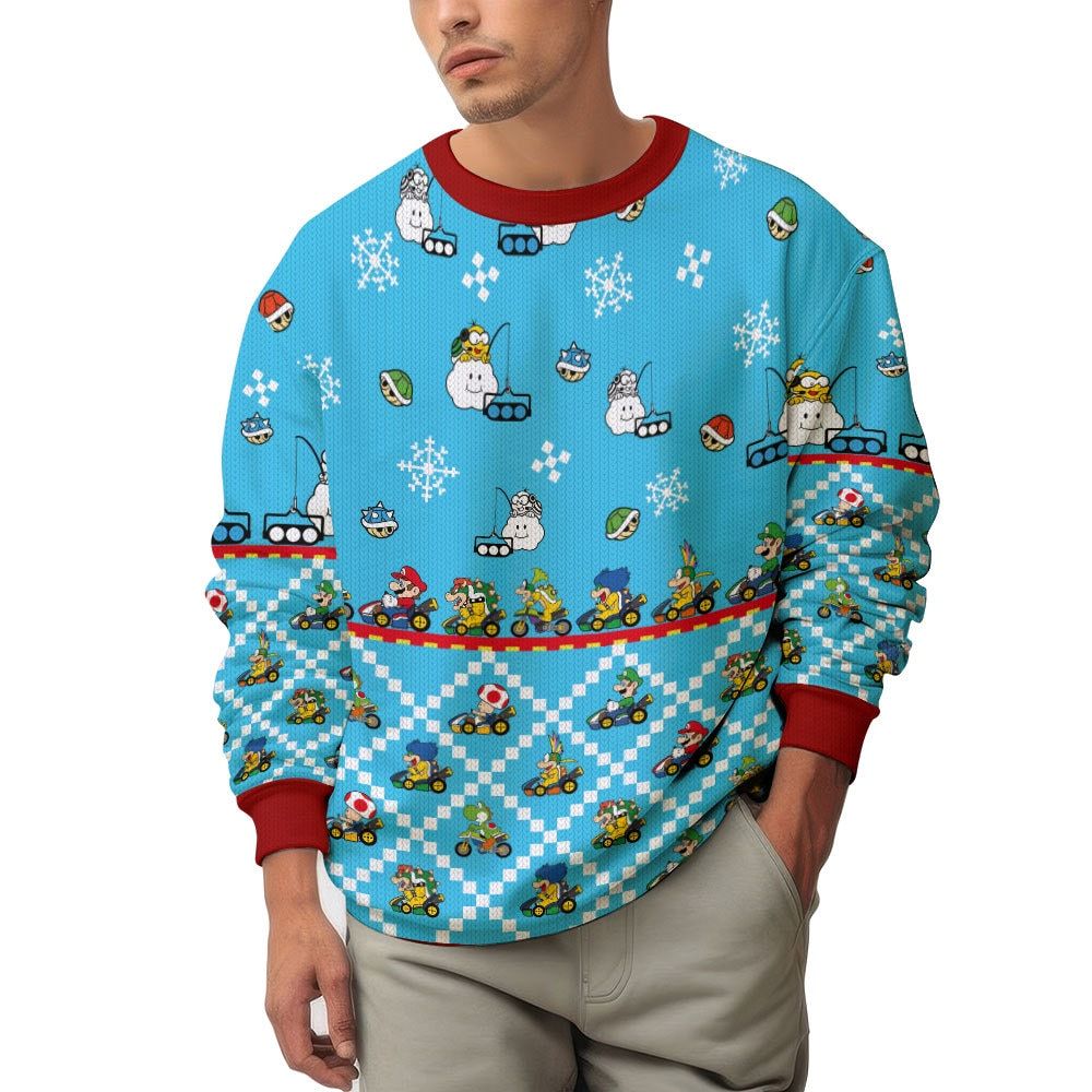 Mario Kart Let s Race Christmas Ugly Sweater