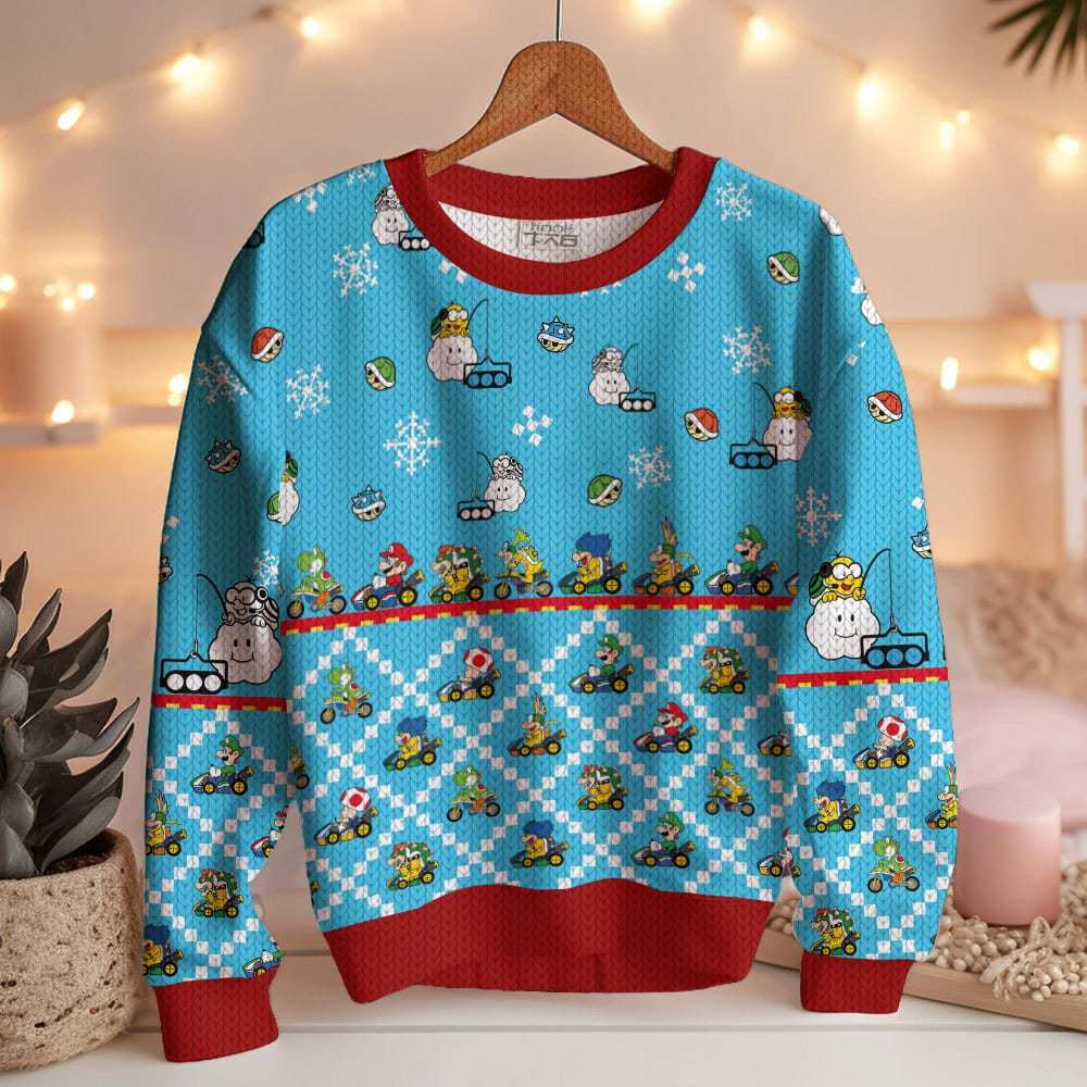 Mario Kart Let s Race Christmas Ugly Sweater