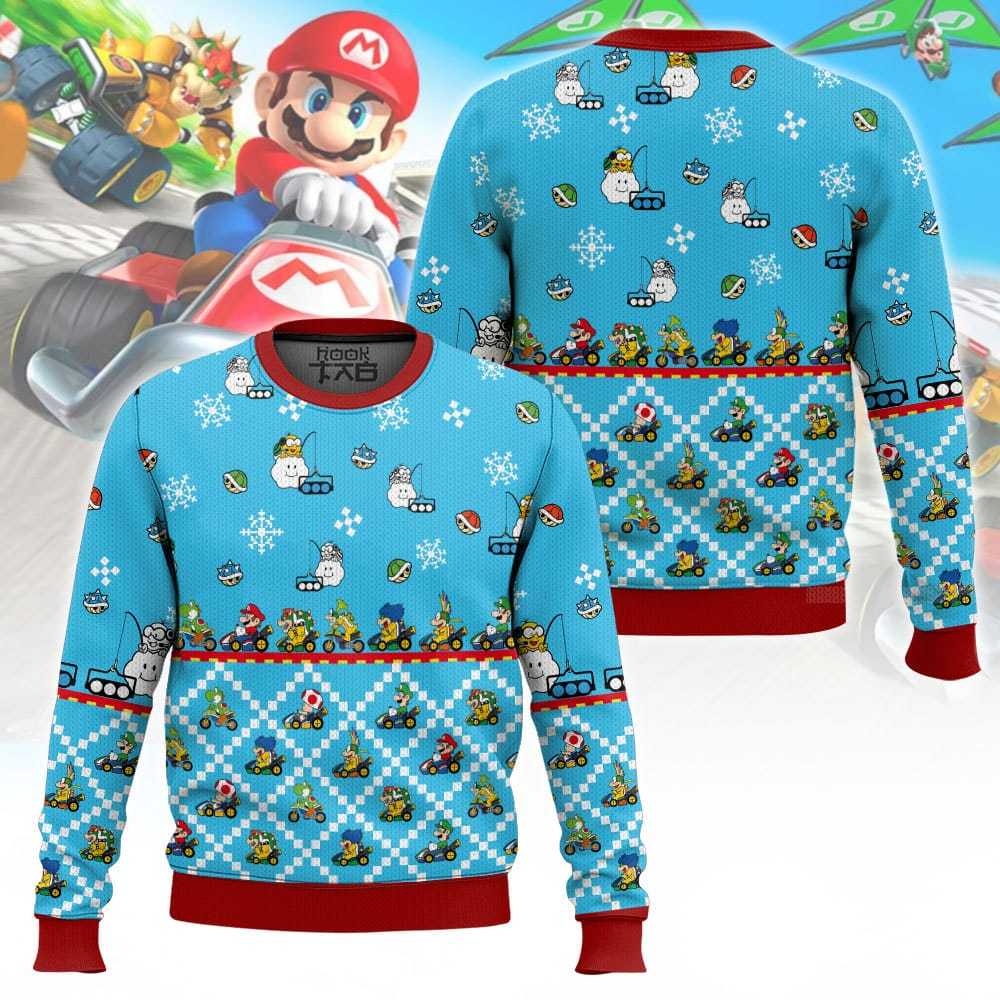 Mario Kart Let s Race Christmas Ugly Sweater