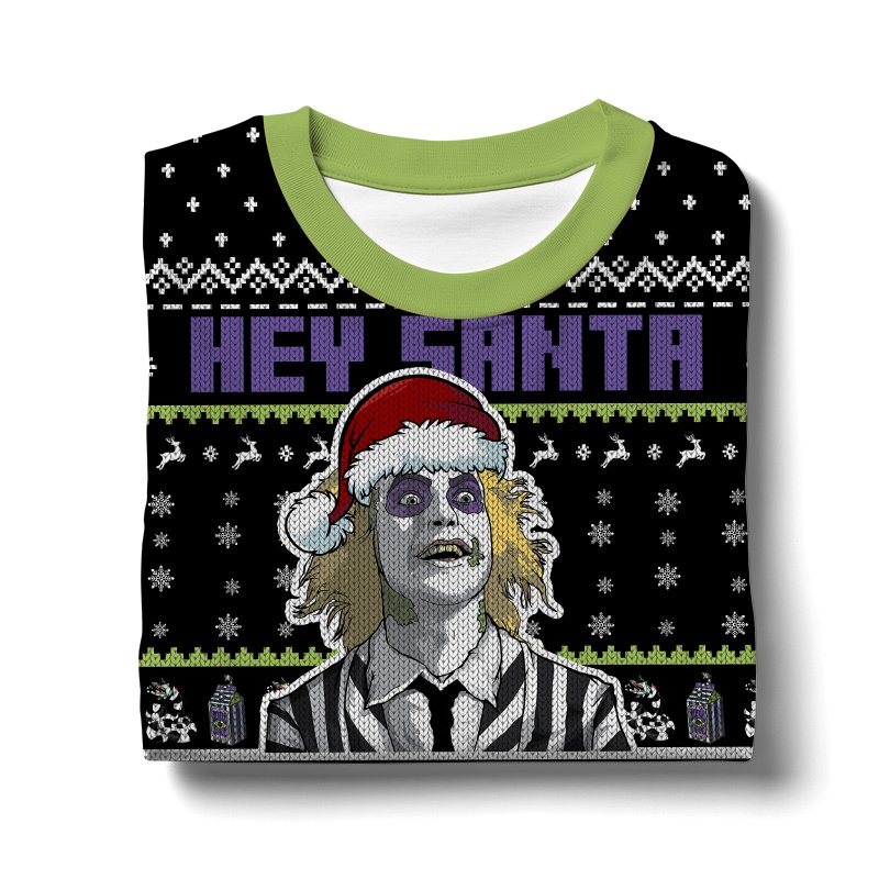 Beetlejuice  It Snow Time  Christmas Ugly Sweater