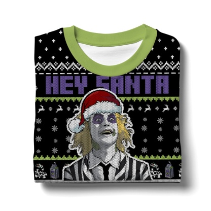 Beetlejuice  It Snow Time  Christmas Ugly Sweater