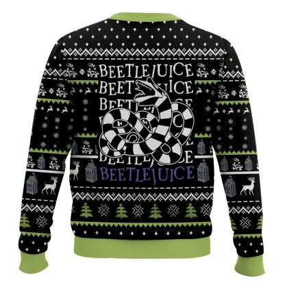 Beetlejuice  It Snow Time  Christmas Ugly Sweater