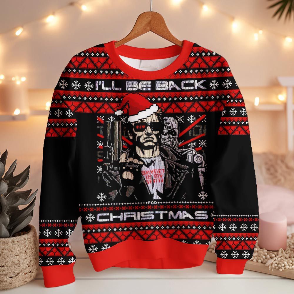 Terminator I ll Be Back , A Very Cyber Christmas Ugly Sweater