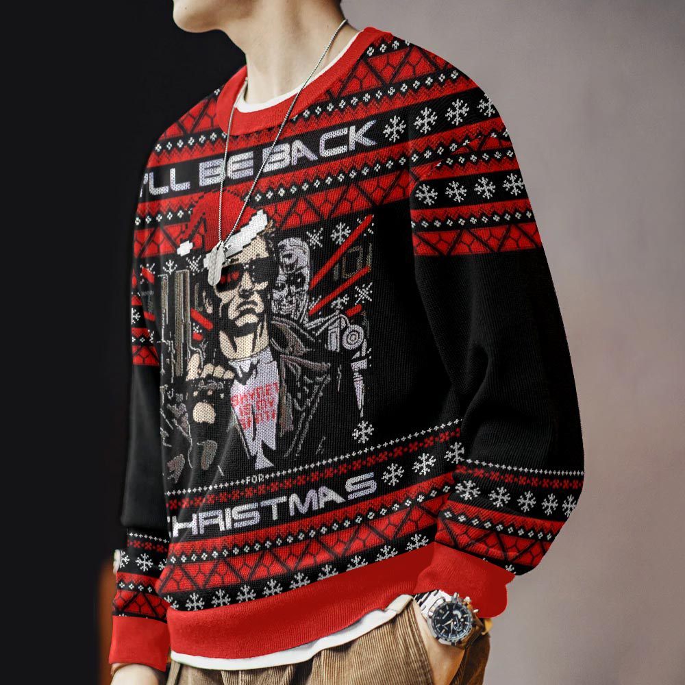 Terminator I ll Be Back , A Very Cyber Christmas Ugly Sweater