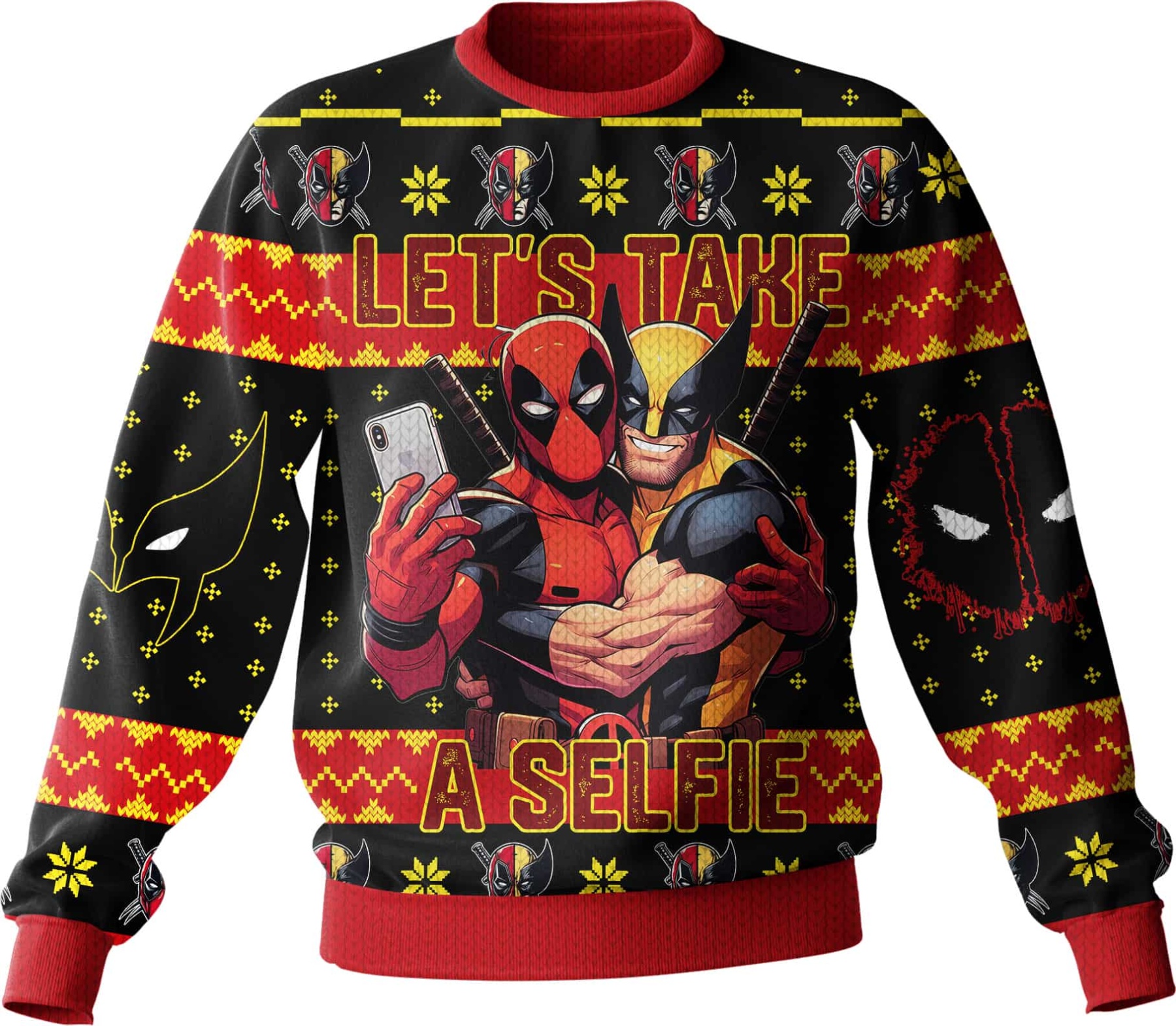 Deadpool and Wolverine Let s Take A Selfie Ugly Sweater