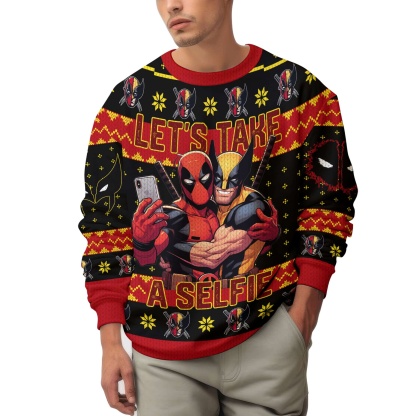 Deadpool and Wolverine Let s Take A Selfie Ugly Sweater