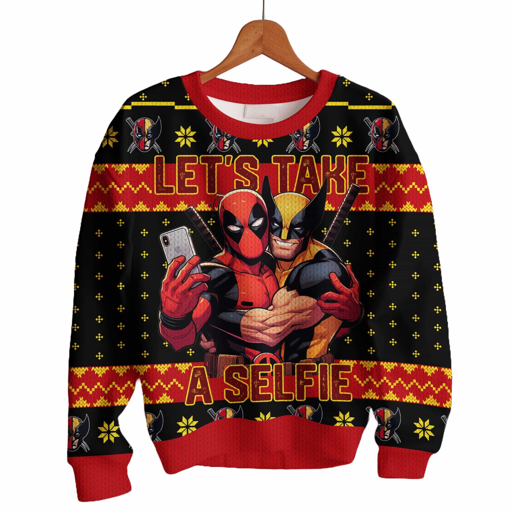 Deadpool and Wolverine Let s Take A Selfie Ugly Sweater