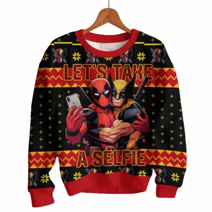 Deadpool and Wolverine Let s Take A Selfie Ugly Sweater
