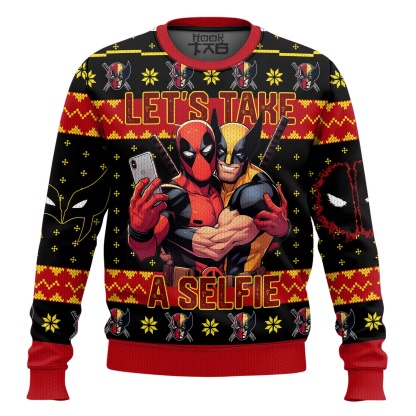 Deadpool and Wolverine Let s Take A Selfie Ugly Sweater